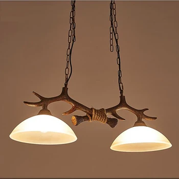 

Resin Antlers pendant ligh Nordic Restaurant Retro American Village Living Room Cafe Book Bedroom pendant lamp FG284