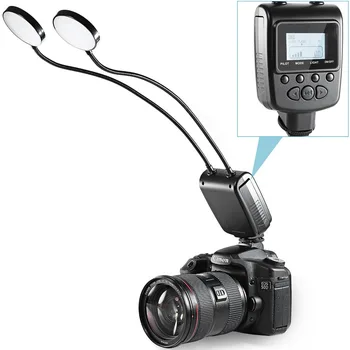 

Neewer Versatile Flexible Two Metal Tube LED Round Ring Light Flash with LCD Display for Canon Macro Close-up Photography