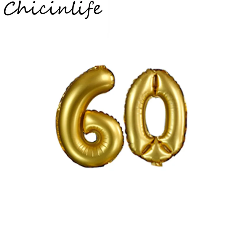 Chicinlife 2 шт 16 дюймов 30/40/50/60 Фольга воздушные шары с днем рождения воздушные шары для взрослых вечерние Юбилей украшения свадебные принадлежности - Цвет: gold60