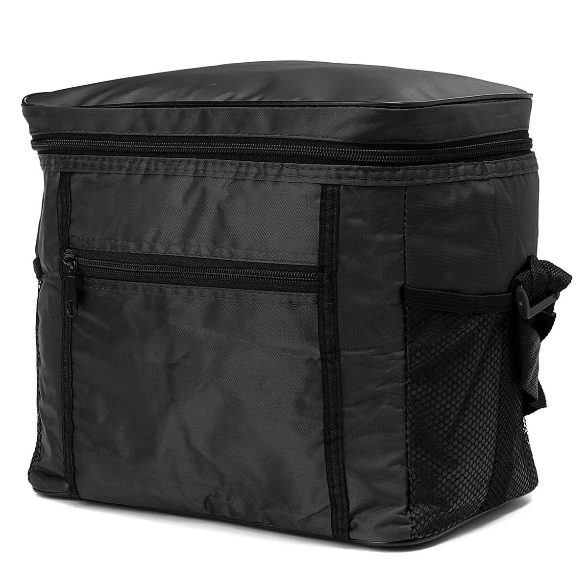 Thermo Cooler Insulated Bag Outdoor Thermal Ice Pack Picnic Bag Tote Inclined shoulder Handbag Insulated Storage Bags - Цвет: Black