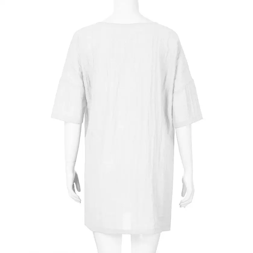 KANCOOLD/женское Повседневное платье в стиле пэчворк с 1/2 рукавами из хлопка и льна, платье большого размера, свободное платье-туника с карманами для женщин 2018AUG13