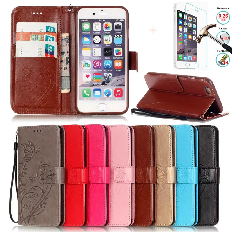 

XSKEMP Flip Case For LG K4 K120E K130 PU Leather Luxury Phone Back Cover Coque With 9H Real Tempered Glass Screen Protector Film