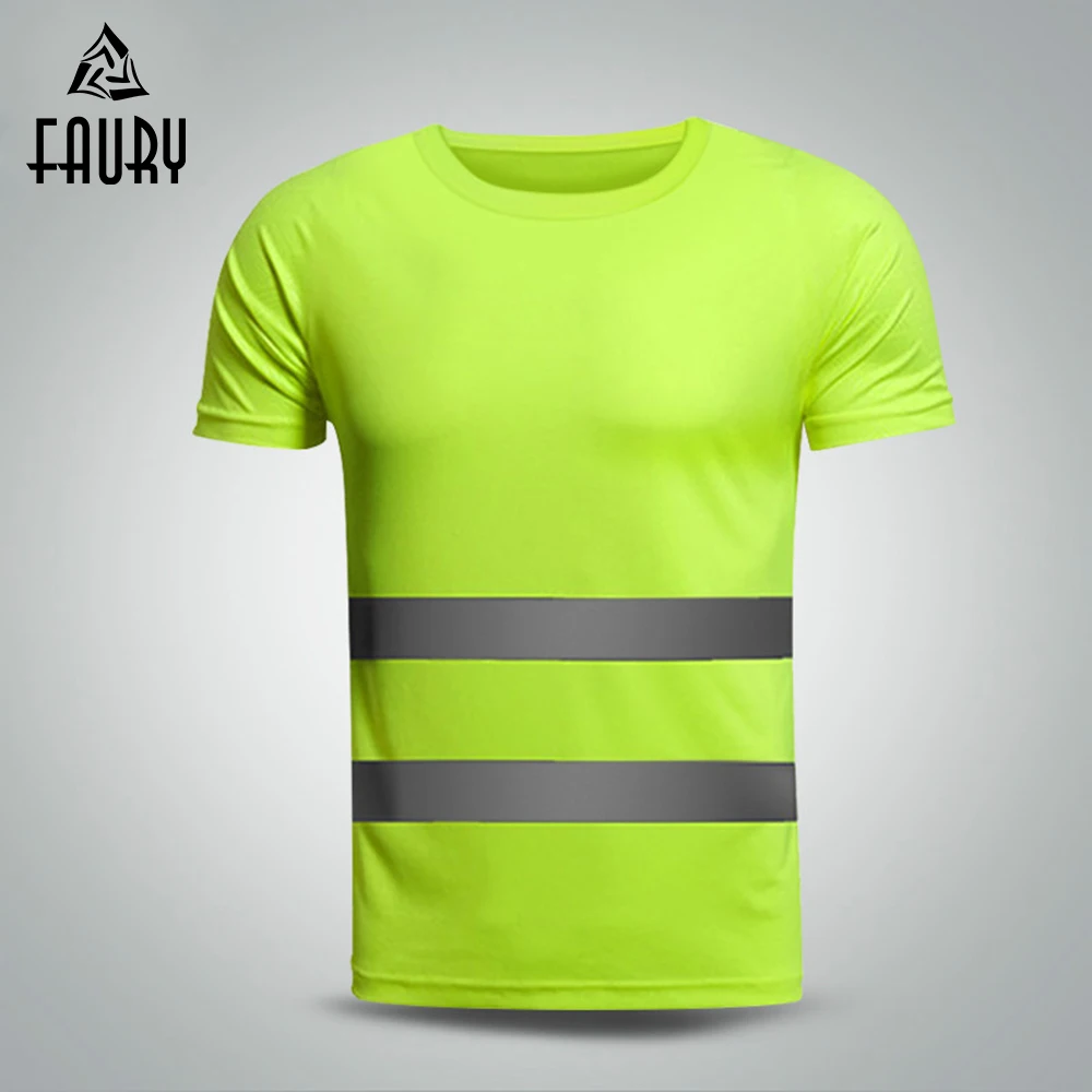 Reflective T shirt Summer High Visibility Safety Work Shirt Breathable
