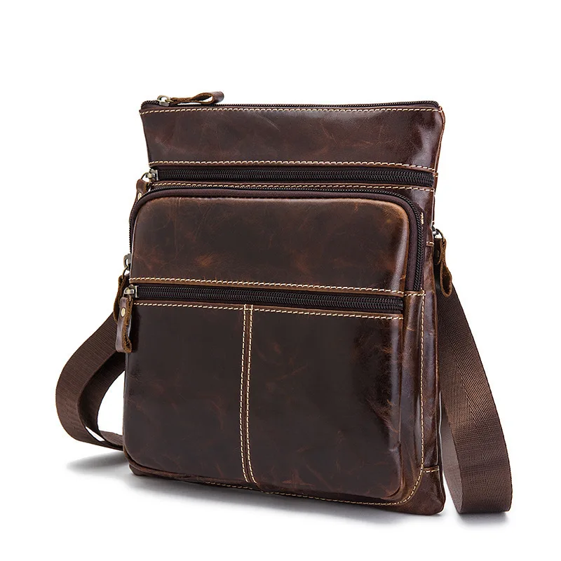

New Men Genuine Leather Business Single Shoulder Bag Fashion Trend Cross Body Messenger Bags Male Tote Handbag Luxury Briefcase