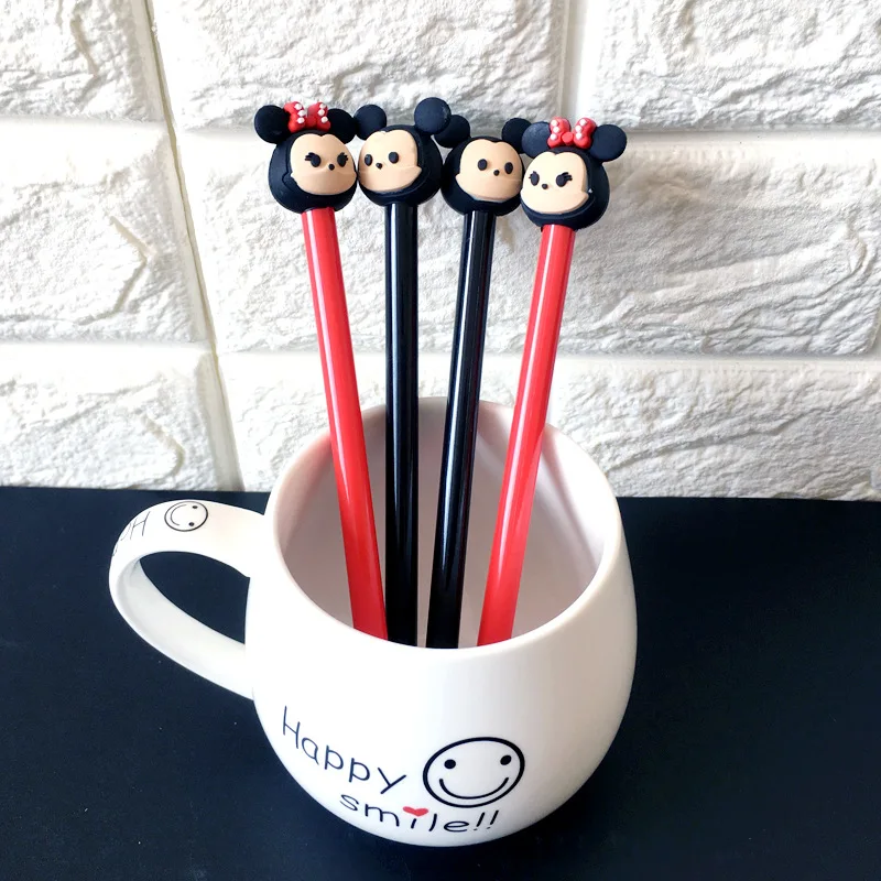 

2X Cute Mickey Gel Pen Rollerball Pen School Office Supply Student Stationery Black Ink 0.5mm