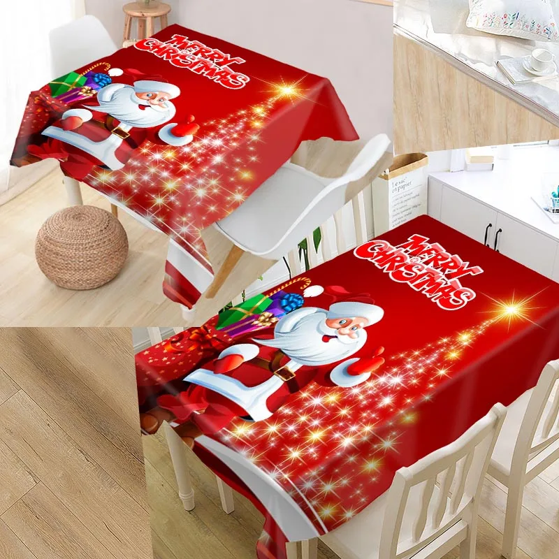 Merry Christmas оригинальная скатерть оксфордская ткань прямоугольный водонепроницаемый маслонепроницаемый чехол для стола семейные вечерние скатерти