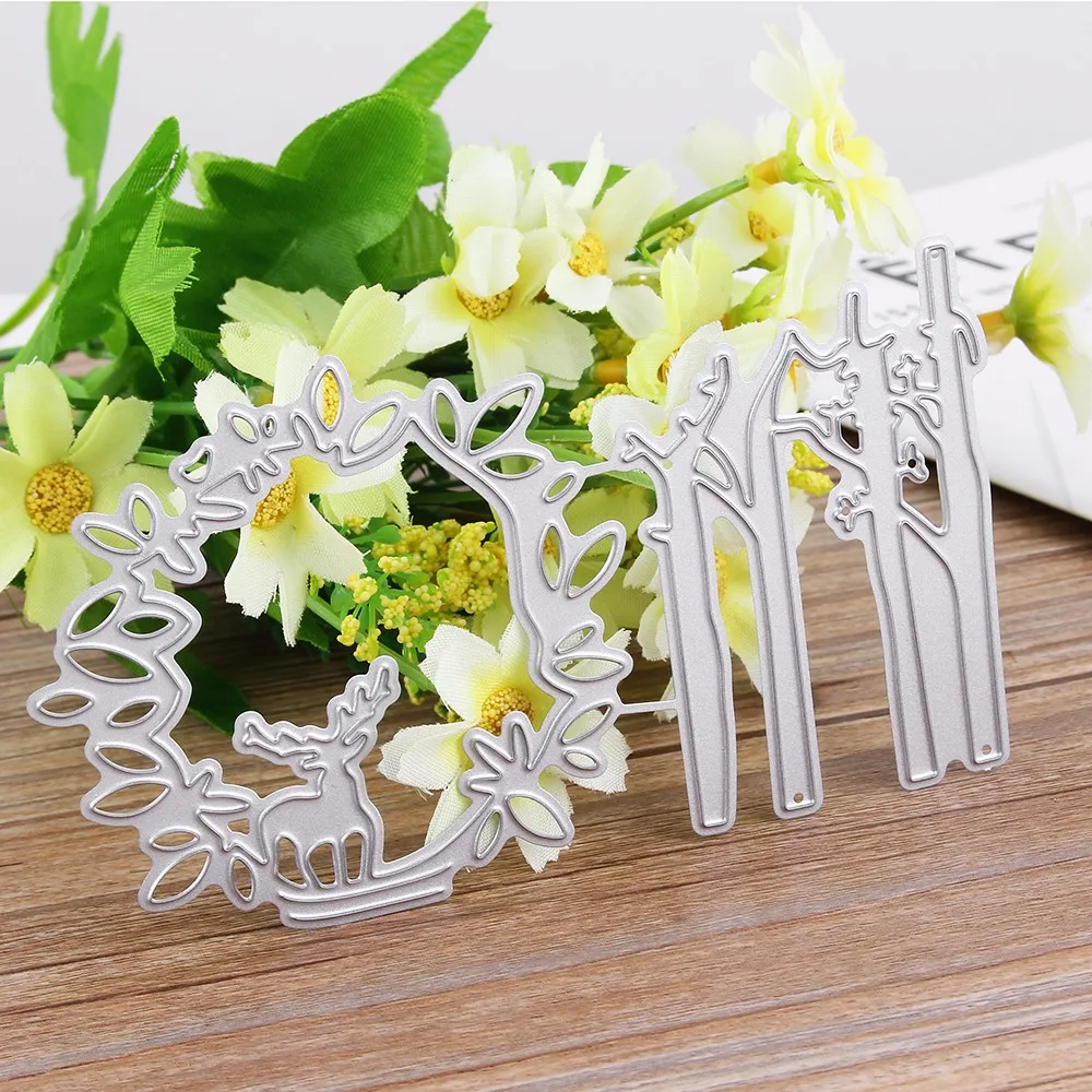 

Christmas Elk Metal Cutting Dies for Scrapbooking Craft Card Making Decor Embossing Stencil Deer Frame Clear Stamp fustelle Dies