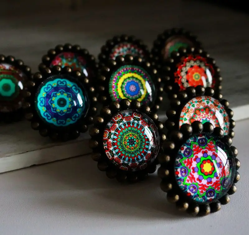 Colorful-Drawer Knobs Antique Bronze Crystal Dresser Drawer Knobs American Cabinet Handles Pull Knob Ornate /Furniture Hardware