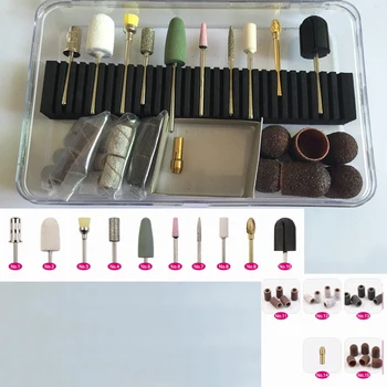 

32 PCS/set Pro Pedicure Kit Nail Art manicure Machine Files of carbide Nail Drill Bit kits Electric Drill Nail Art Tools