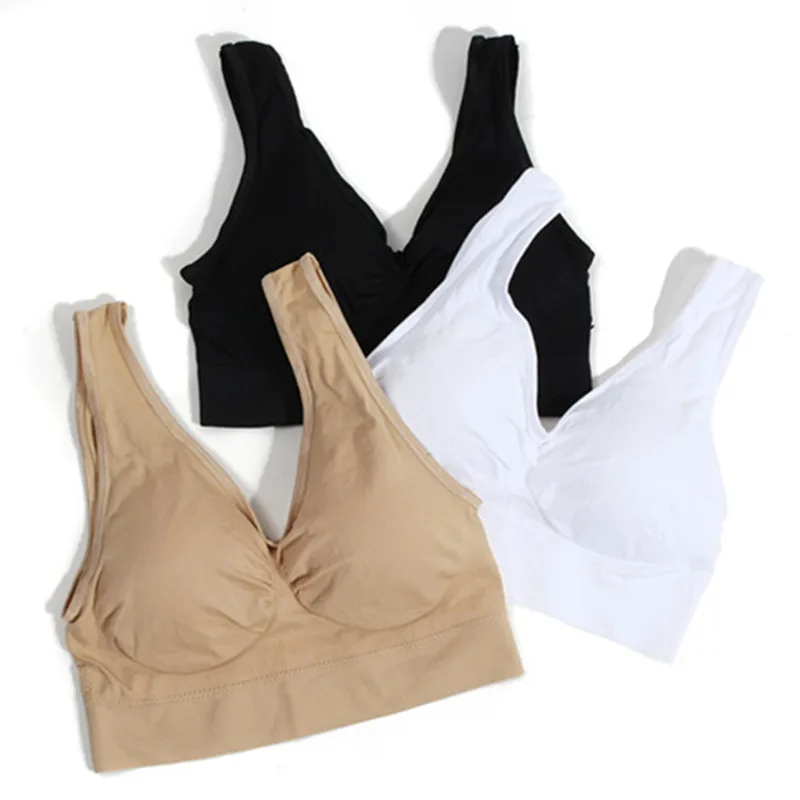 3pcs/set) Ladies Fashion Plus Size Underwear Ladies Seamless Tape Bra Style Lace Side Breathable Bra Vest