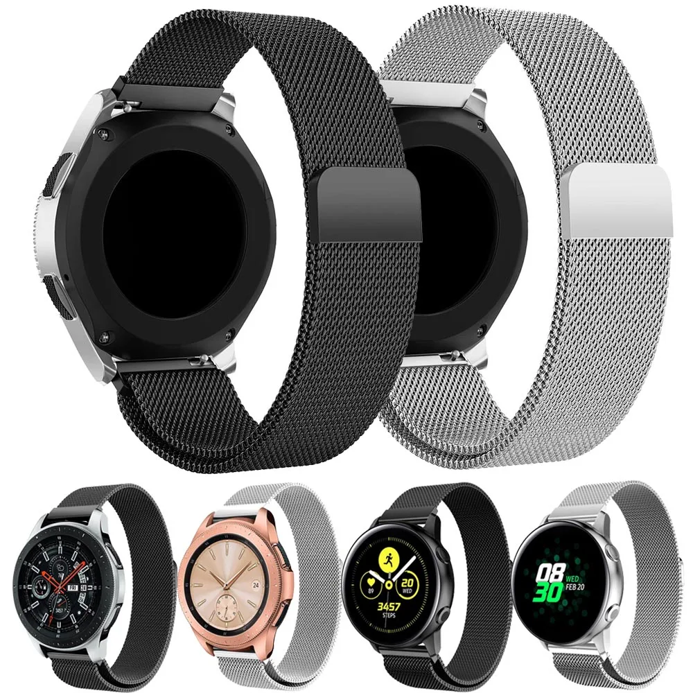 

20mm 22mm Magnetic Milanese Loop Bracelet Stainless Steel band Strap For Samsung Gear Sport S3 S2 Galaxy Watch Active 46mm 42mm