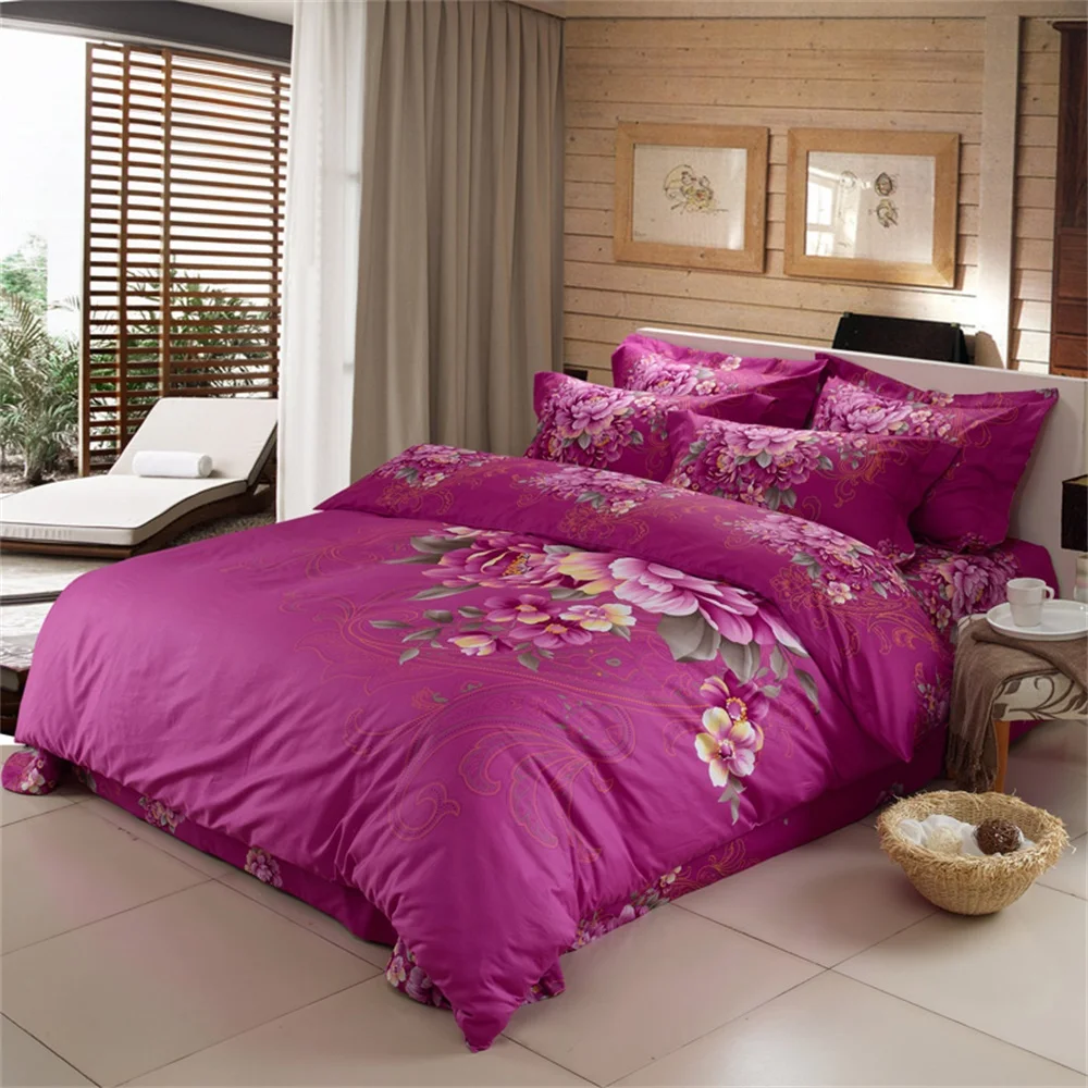 Oriental Classics Floral Scrolls Peony Rose Plum Bedding Sets