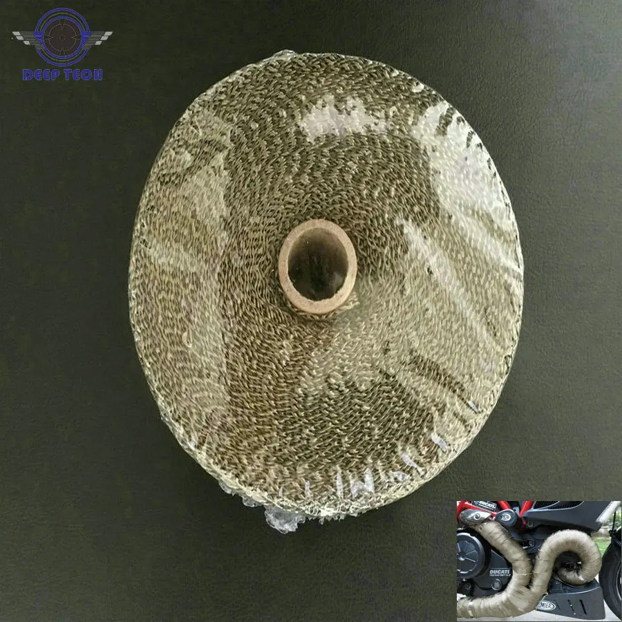 

2''x50Ft Motor Heat Wrap Motorcycle Exhaust Muffler Pipe Wrap Auto Mainfold Heat Resistant Wrap 10 Pcs Cable Ties