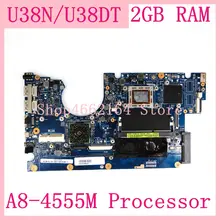 U38N материнская плата A8-4555M процессор 2 Гб ОЗУ для ASUS U38 U38N U38DT ультратонкий ноутбук U38N Материнская плата ноутбука тест ОК