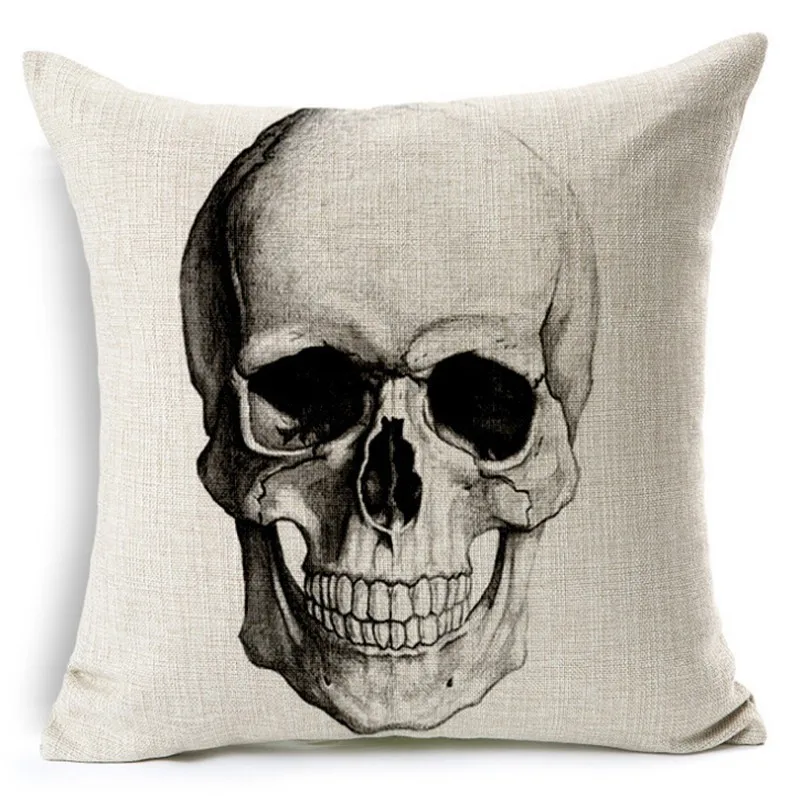 Модные стильные подушки в стиле ретро с черепом, с принтом, диван, домашние декоративные подушки, Para almofadas cojines
