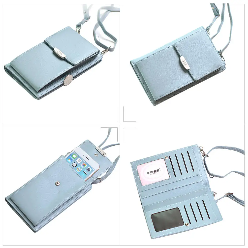  Tinkin PU Leather Multifunction Women Shoulder Bag Fashon Candy Color Cell Phone Bag - 32868211137