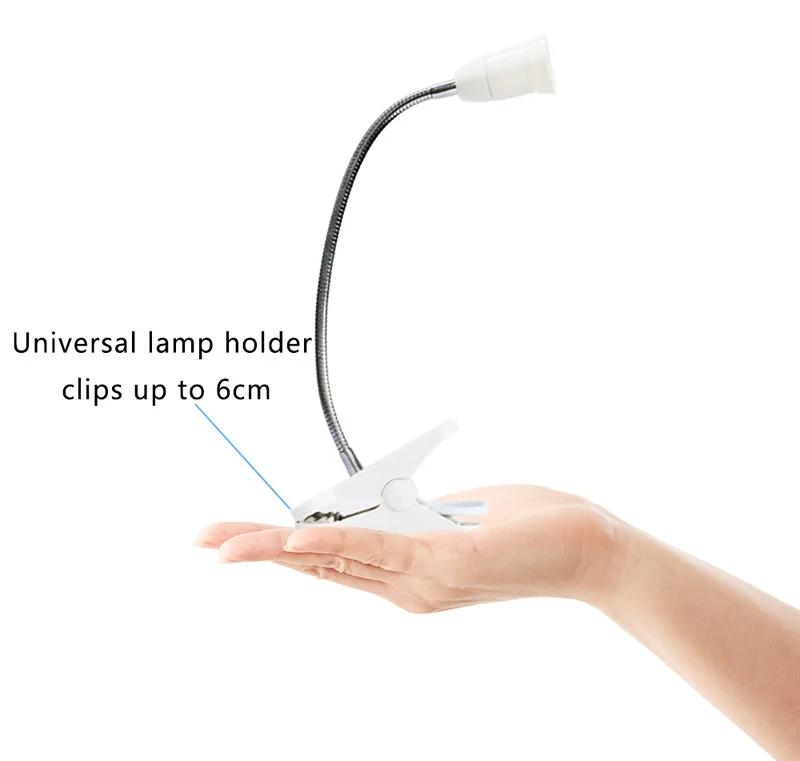 360 Degrees Flexible Lamp Holder Clip E27 Base with On off Switch EU Plug use as Simple Desk Lamp for led light e27 lamp (8)