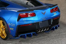 Projetado Para Corvette C7 Z51 Do Estilo Fibra De Carbono Difusor Traseiro De Fibra De Carbono 2 Peça RX/Lábio Traseiro
