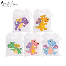 Милый дракон день рождения любимые пакеты Дракон конфеты сумки подарки сумки Дети Декор для вечеринки в честь Дня Рождения наборы; детский душ на заказ