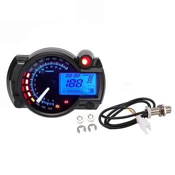 

Universal LCD Digital Motorcycle Odometer 15000RPM Speedometer Adjustable MAX 299KM/H 7 Color Display Oil Level Meter Modern