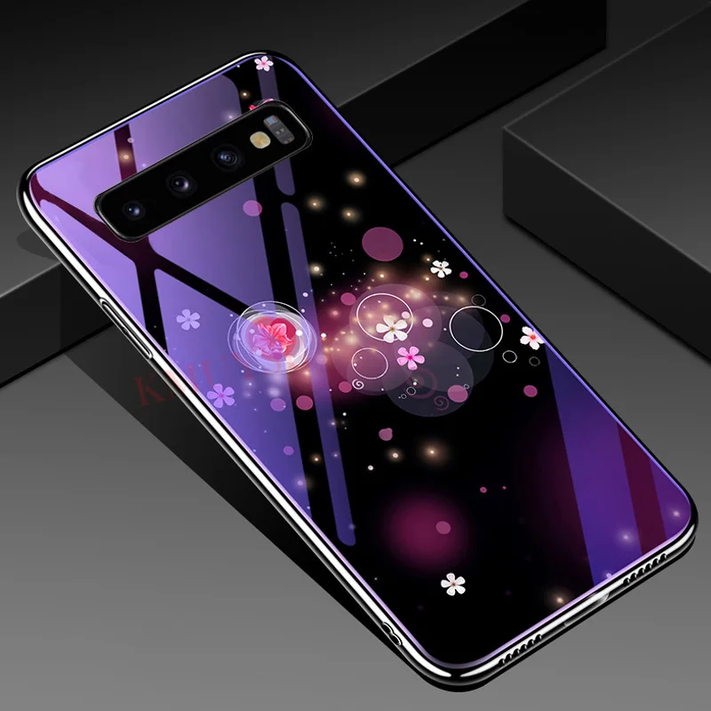 Покрытие Стекло чехол для samsung Galaxy A70 A50 A30 A10 M20 S10E S9 S8 S10 Plus Note 9 чехол синий светильник Стекло принципиально Капа - Цвет: 2