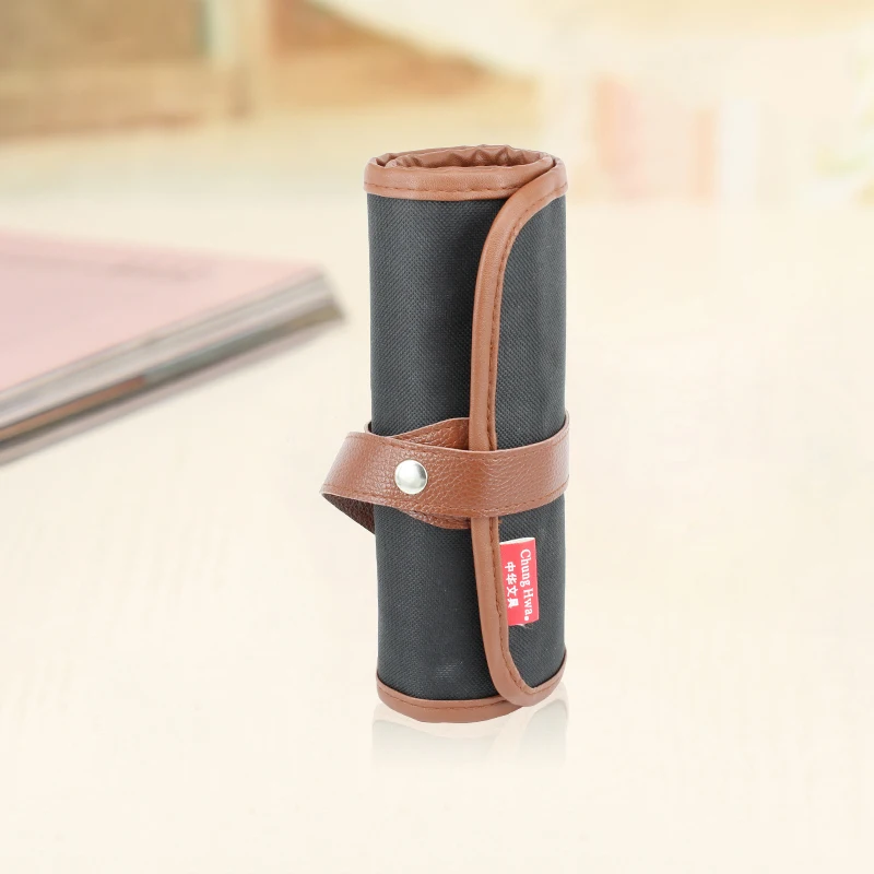 

36 Holes Pencil Case Roll Up Pen Pouch with Snap Retro Canvas Pen Holder for Art Student School Office Supplies