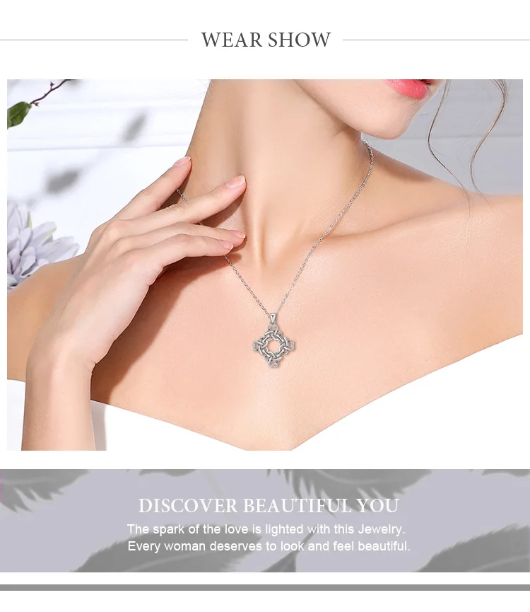 Eudora, настоящее 925 пробы, серебро, кельтский узел, подвеска, ожерелья, мода, Стерлинговое серебро, ювелирные изделия для женщин, девушек, романтический подарок