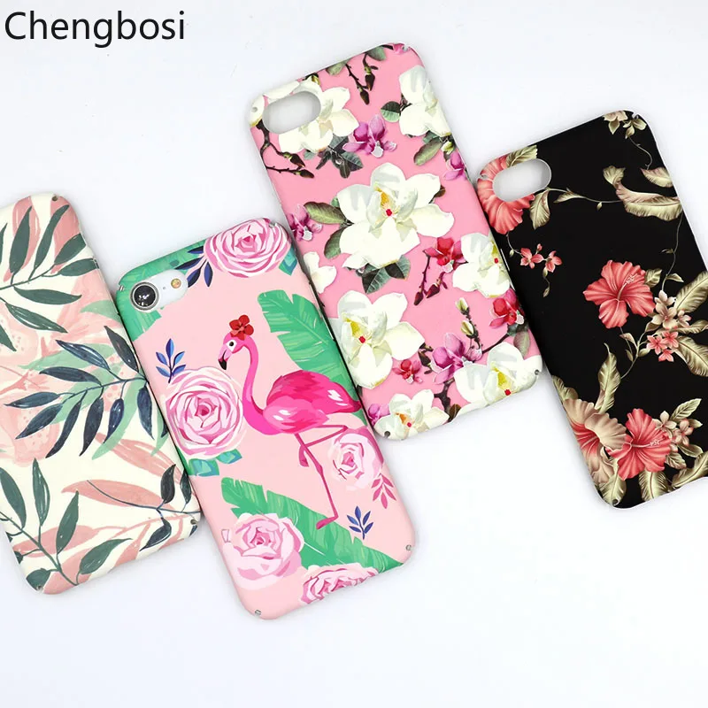 

Case Capa for Coque Iphone 7 Cover Crane Leaves Flower Plant PC Shell for Iphone 7 Plus 8 6 6s X XS MAX XR Floral Fitted Case
