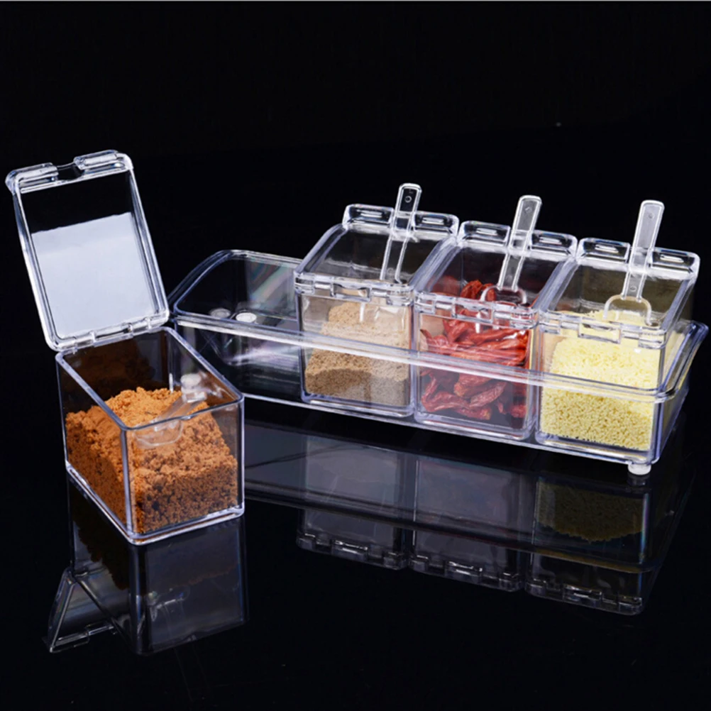 4pcs/Set European Flavor Seasoning Jar Set Box Kitchen Condiment Box Spices Storage Box Seasoning Boxes Hot Sale