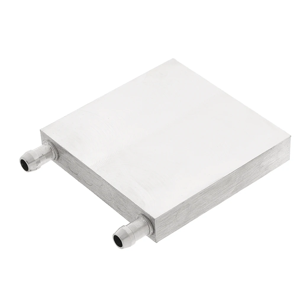 Aluminum 2Way Water Cooling Block for CPU Graphics Radiator Heatsink 80x80mm
