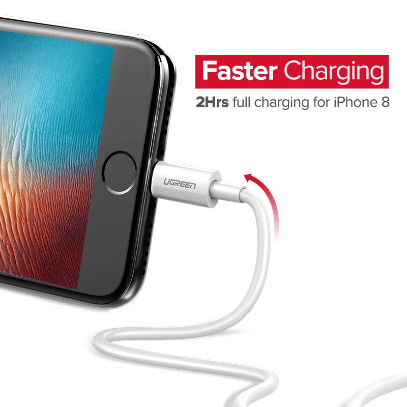 Ugreen MFi كابل يو اس بي ل فون X Xs ماكس XR 2.4A سريع شحن شاحن يو اس بي كابل بيانات ل كابل iPhone 8 7 6 زائد USB كابل شاحن