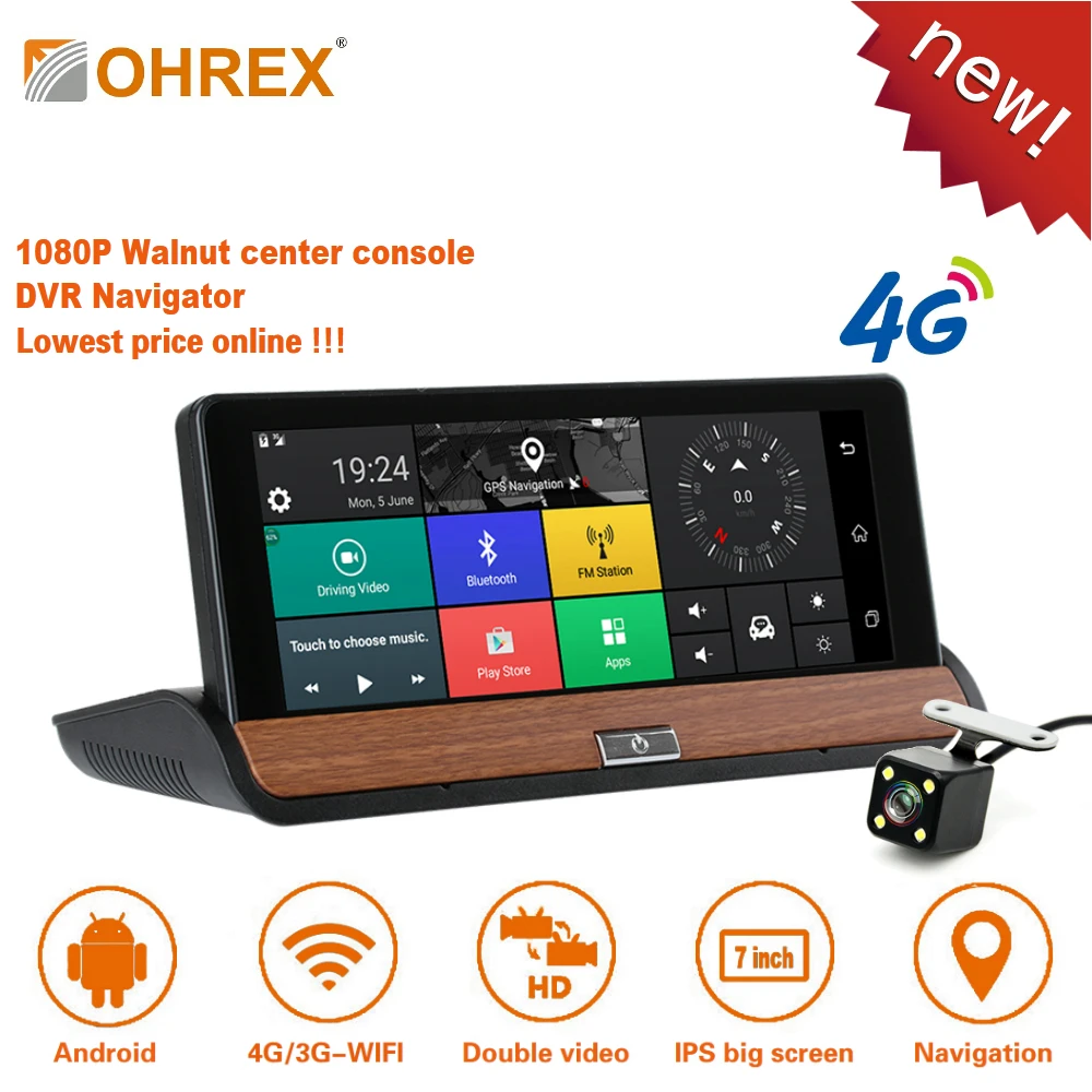 OHREX T801 7 &quotips 3G Wi-Fi Видеорегистраторы для автомобилей тире Камера Android gps навигации