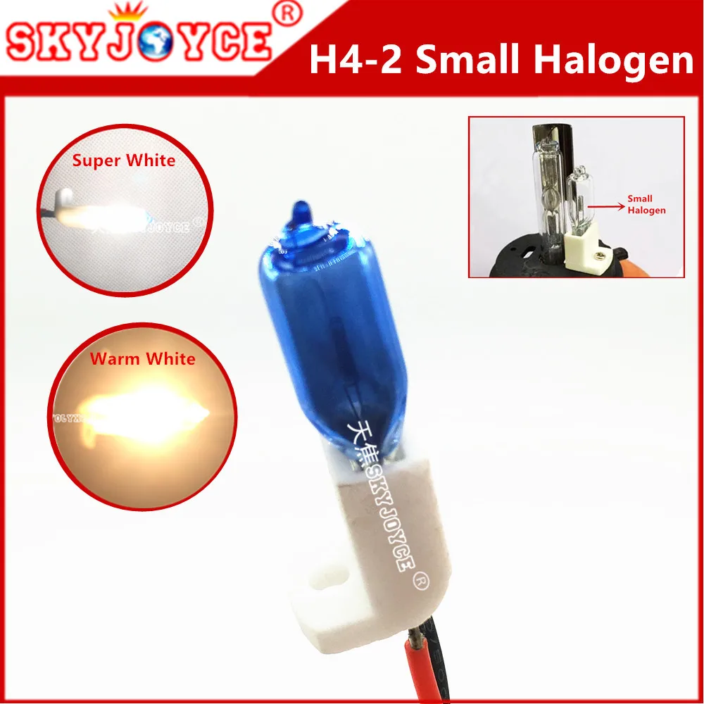 

10 X H4-2 halogen Coated Blue Halogen lamp H4 55W halogen Super White 6000K 4300K Warm White H4 xenon halogen H4L hi lo 9003 HB2