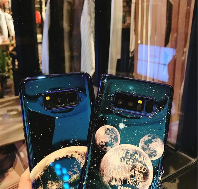 DCHZIUAN Case For Samsung Galaxy S8 S9 NOTE 8 9 Phone Case Cute Mickey Planet Moon Soft Cover for Samsung S10 S8 S9 Plus Case