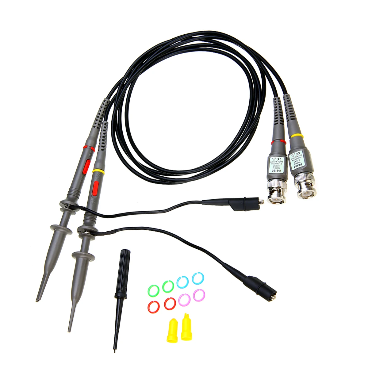 2Pcs Durable Oscilloscope Scope Analyzer Clip Probe 100MHz Oscilloscope Probe Test Leads Measurement Tools