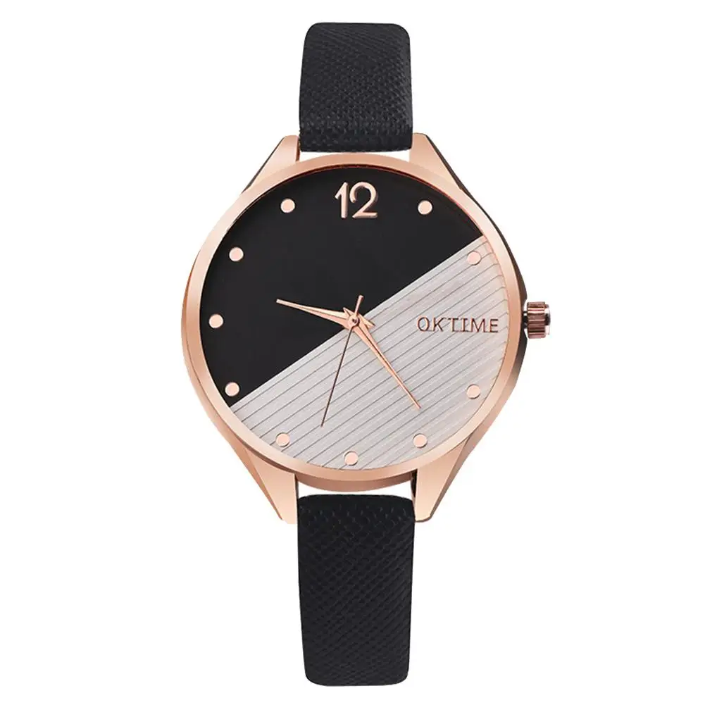 

2018 Fashion Women's Watches Casual Patchwork Faux Leather Band Quartz Wrist Watch Dress Wristwatch Luxury Relogio Feminino