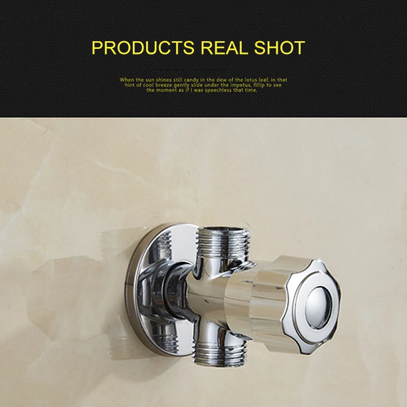 

165g Full Copper Basin Bathroom Thickened Long Triangle Valve Hot And Cold Water Stop Valve Three-Way Angle Valve Switch