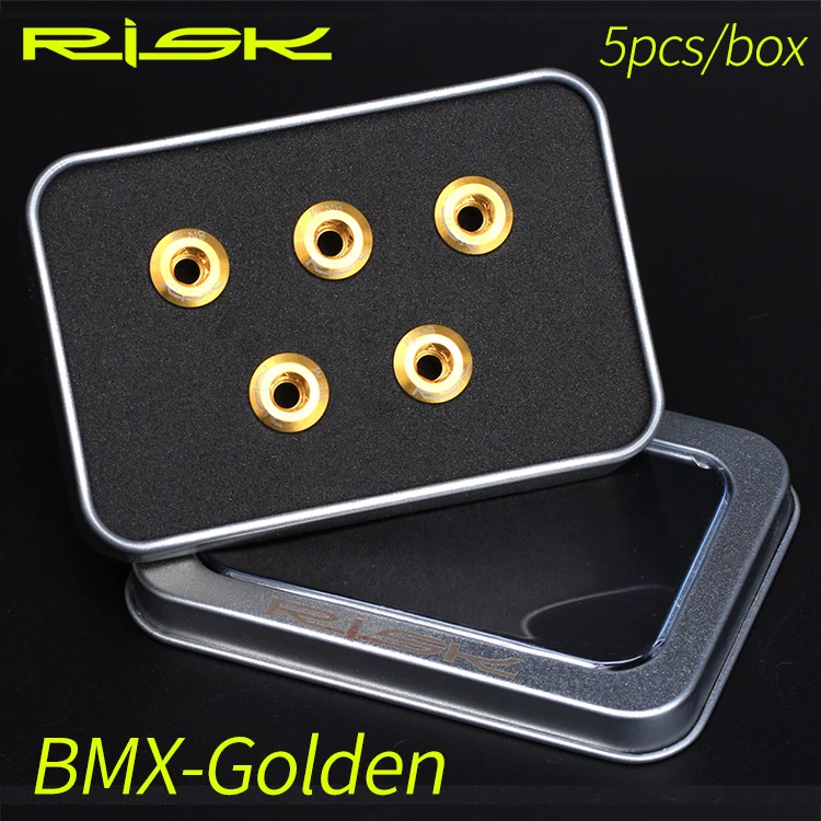BMX5golden Велосипедные винты TC4 для горного велосипеда, шоссейного велосипеда, велосипедные дисковые тормоза, винты для ротора, болты, запчасти для велосипеда - Цвет: BMX5golden