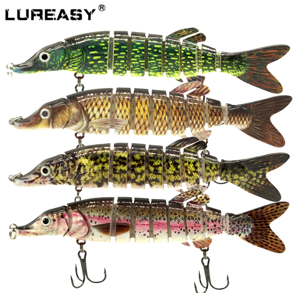 

1pcs 18g/12.5cm Artificial bait Multi-Articule Hard Fishing Lure 8 Segement Pike Maskinonge Swimbait Crankbait Hard Fish Lures