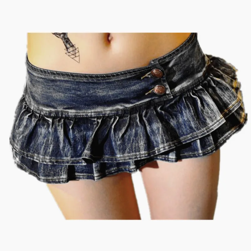 Женская винтажная мини юбка ковбойская двухслойная с краями в виде листьев