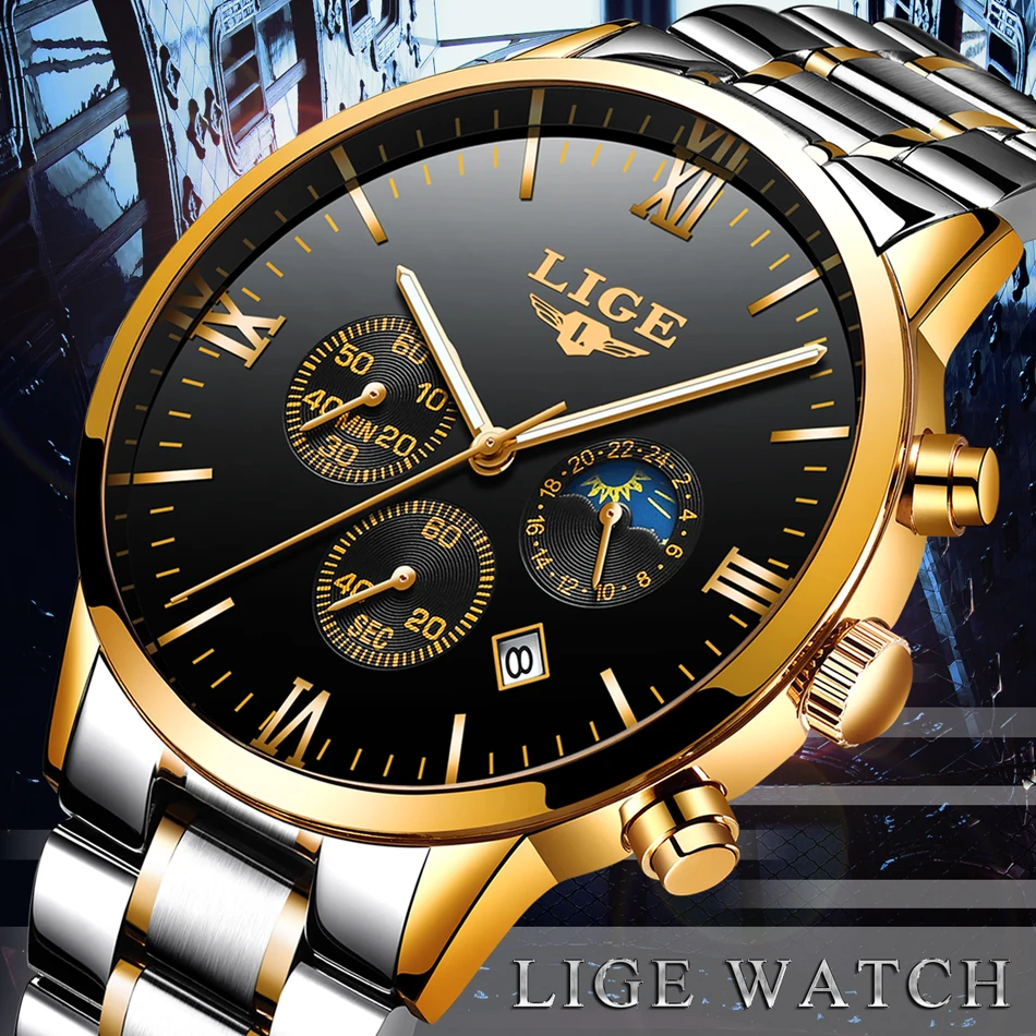 LIGE Watch Men Fashion Sport Quartz Clock Mens Watches Top Brand Luxury  Full Steel Business Waterproof Watch Relogio Masculino|Quartz Watches| -  AliExpress