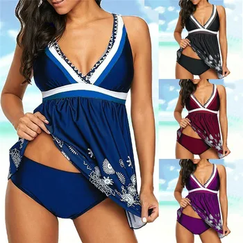 

New Women's Swimsuit Deep-V Padded Bra Swimwear Monokini Bikini Beachwear Swimwear Women 2019 Sleeveless V-neck
