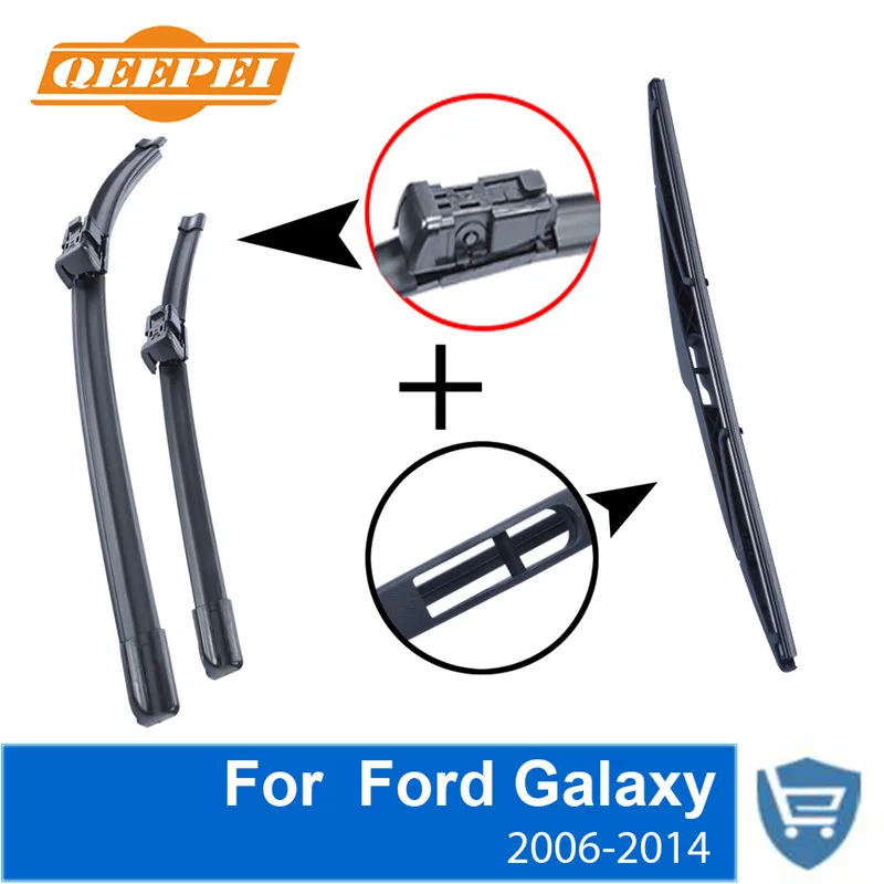 QEEPEI спереди и сзади стеклоочистителя нет руку для Ford Galaxy 2006- Высокое качество натурального каучука ветрового стекла 30 ''+ 26''R