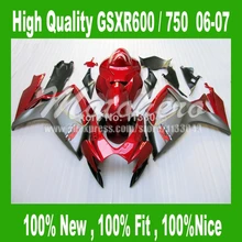 Fairings for SUZUKI GSXR 600 K6 06 07 red black GSXR 750 K6 2006 2007 GSX