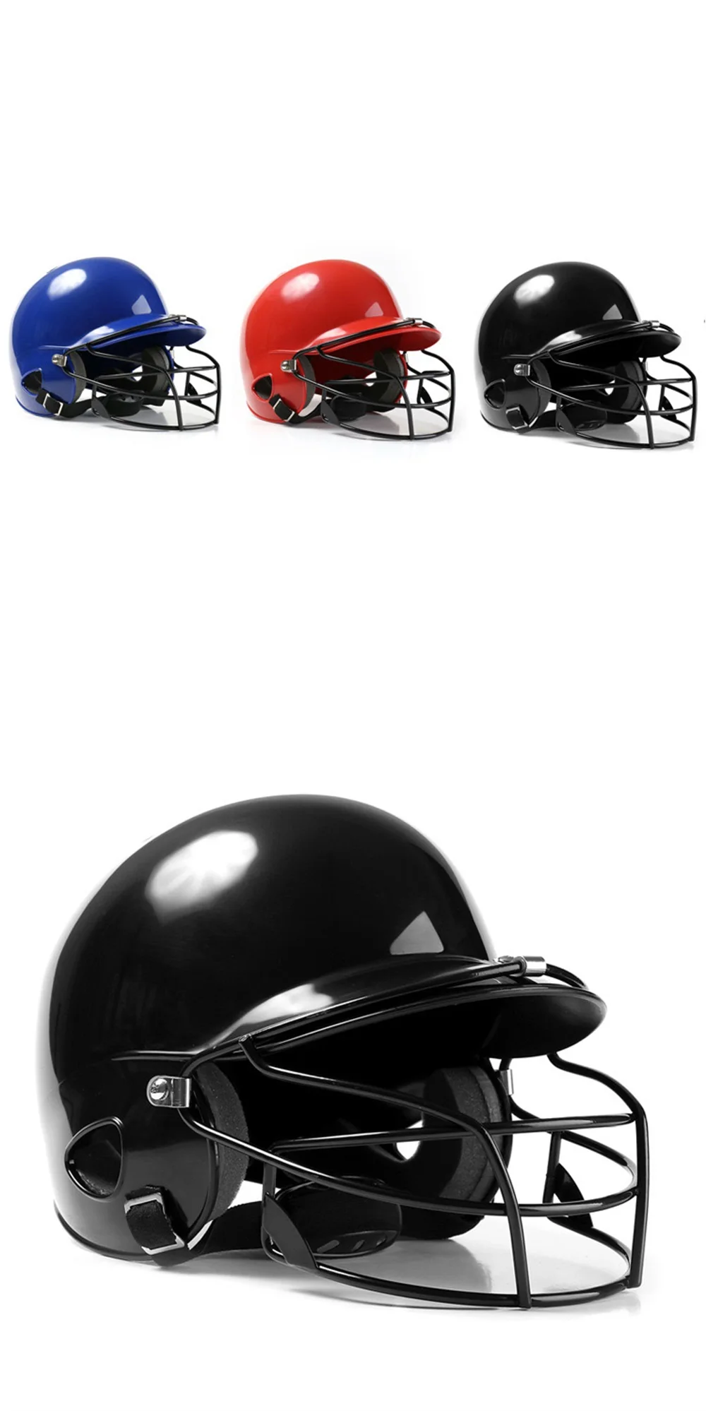 Профессиональный бейсбольный шлем, используемый для ушей, маска для лица, защита для взрослых и детей, черный, красный, синий цвет на выбор CS0020