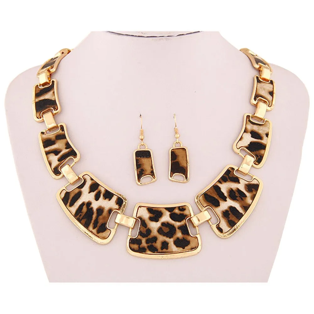 Мода золотой тон стиль леопарда зерна ожерелье воротник нагрудник для женщин