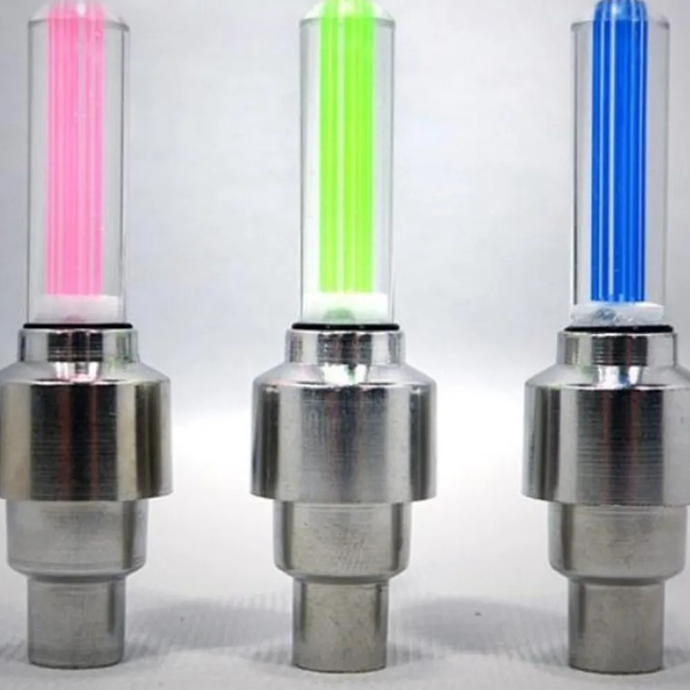 Sale Bike Tire Air Cover Rim Wheel Stem CapHoukiper 2 Pcs Bicycle Lights Neon Color Tyre Wheel Valve Cap Light LED Lamp Flash#h 10