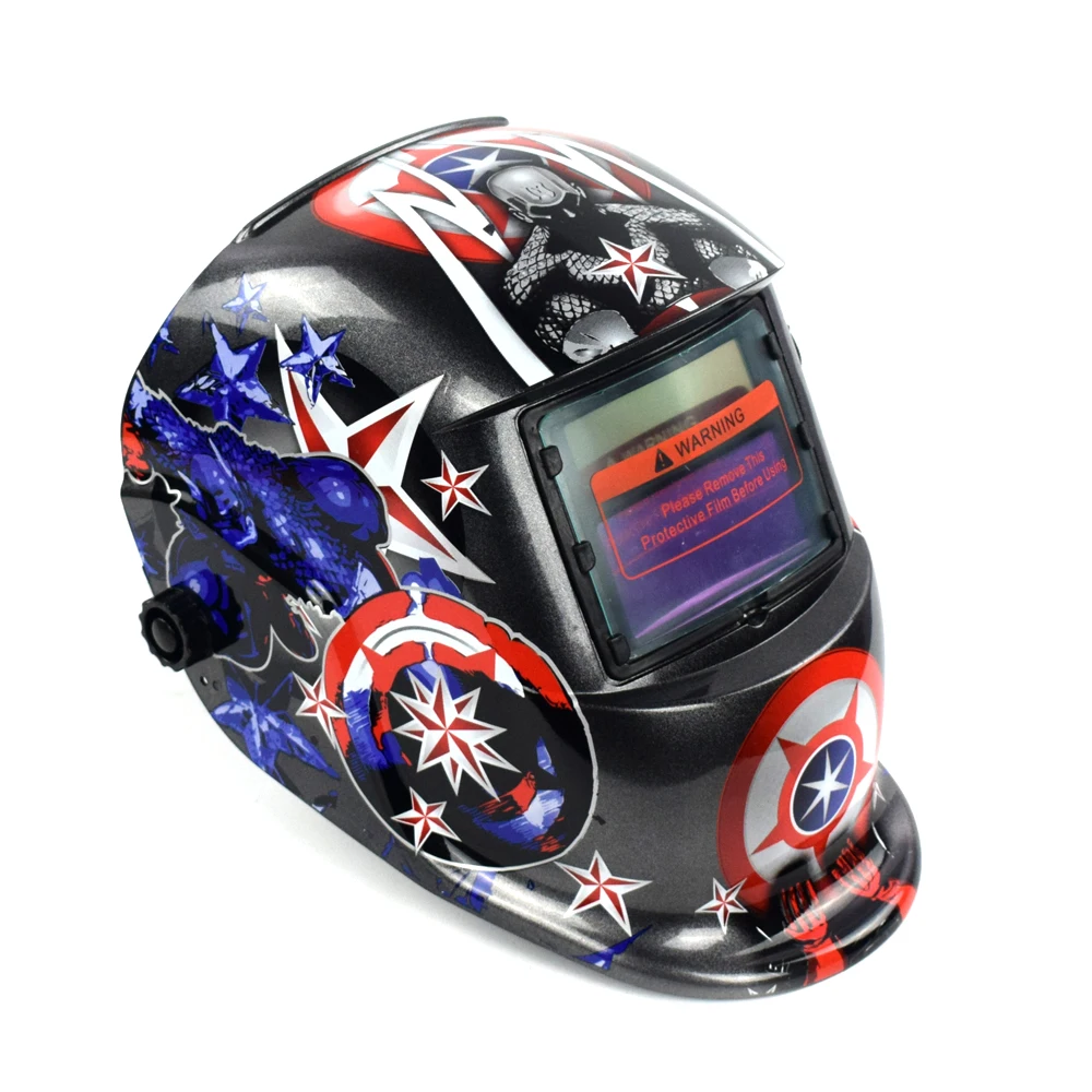 Сварочный шлем автоматическое изменение Сварка маска на голову группа сварщик Сварочная маска-captain america