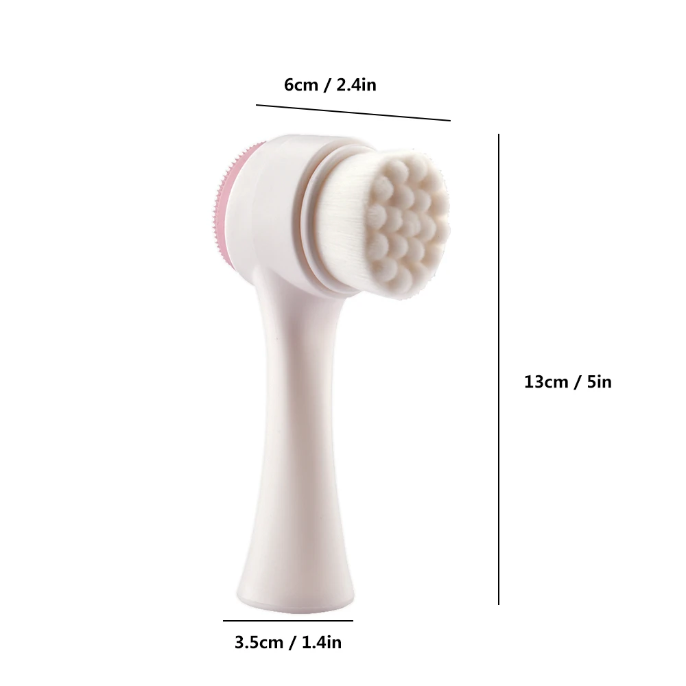 Double Sided Face Brush Facial Cleanser Brush Skin Exfoliating Massage Cleanser Scrubber Brush Anti Aging Face Washing Skin Care (16)