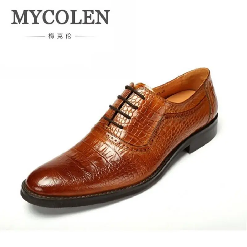 

MYCOLEN Business Men'S Basic Casual Shoes Black/Brown Leather Elegant Design Handsome Shoes Top quality Mens Formal Shoes